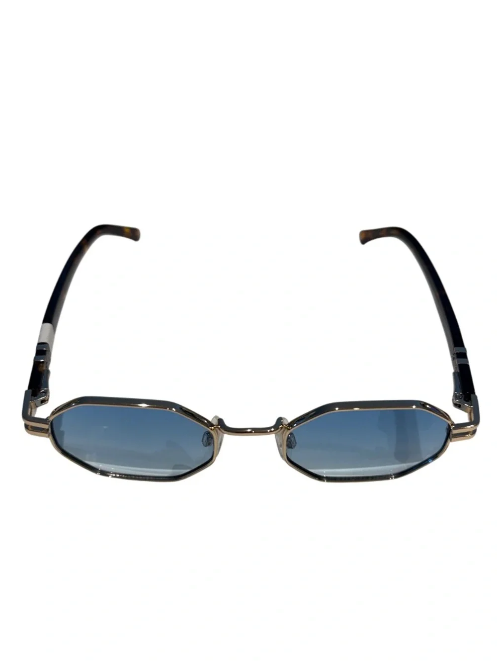 NEW Carolina Lemke Mar Blue Gradient Gold Frame Brown Demi Tortoise Sunglasses